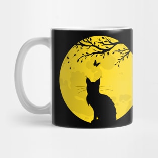 Black Cat Yellow Moon Mug